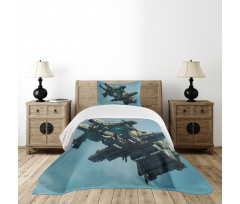 Sci Fi Alien Ship UFO Bedspread Set