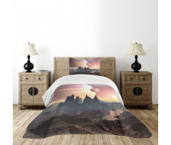 Twin Moons over Planet Bedspread Set