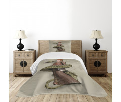 Geisha with Huge Dragon Bedspread Set