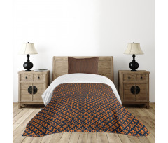 Orange Heraldic Bedspread Set