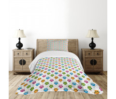 Lively Colored Fun Circles Bedspread Set
