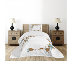 Floral Frame Bedspread Set