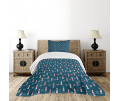 Abstract Aqua Design Bedspread Set