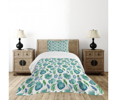 Monstera Coconut Palm Bedspread Set