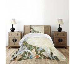 Abstract Flora Leaf Bedspread Set