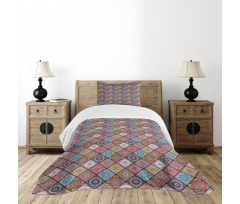 Colorful Mosaic Floral Bedspread Set