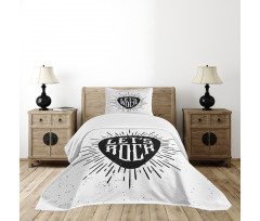 Lets Rock Words Bedspread Set