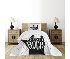 You Rock Words Art Bedspread Set