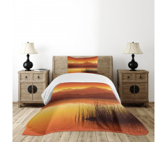Abstract Mountains Sunset Bedspread Set