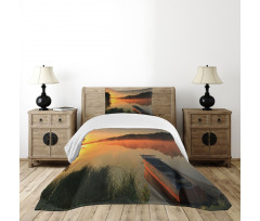 Boat on Misty Shoreline Bedspread Set