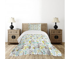 Colorful Typography Bedspread Set