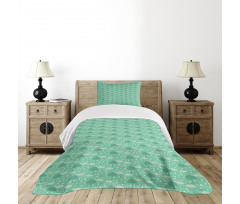 Wet Weather in Green Bedspread Set