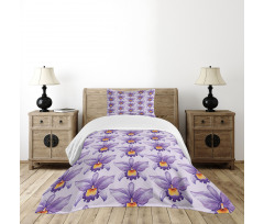 Tropical Orchid Flowers Bedspread Set