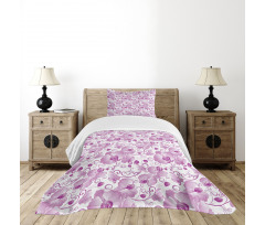 Ornate Floral Curly Leaf Bedspread Set