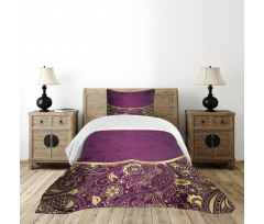 Oriental Floral Swirls Bedspread Set