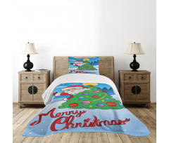 Tree Snowy Forest Bedspread Set