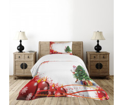 Red Balls Tree Bedspread Set