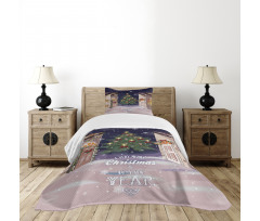 Snowy Streets Carol Bedspread Set