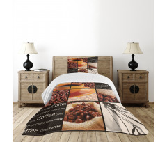 Hot Beverage Orange Cup Bedspread Set