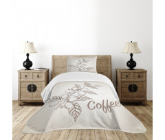 Sketch Style Coffee Bedspread Set