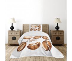 Watercolor Effect Beans Bedspread Set