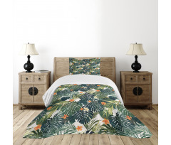 Colorful Polynesia Plant Bedspread Set