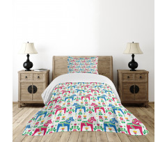 Dalecarlian Motif Floral Bedspread Set