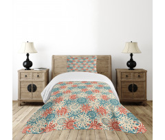 Hippie Floral Art Bedspread Set