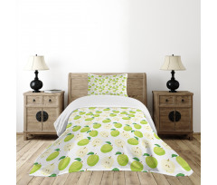 Cartoonish Fruit Anatomy Bedspread Set