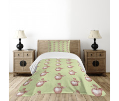 Vintage Stalks Leaf Fruit Bedspread Set