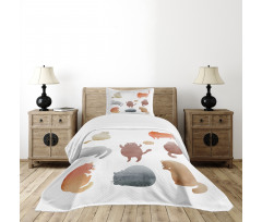 Watercolor Kitties Pet Bedspread Set