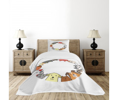 Friendly Faces Circle Bedspread Set