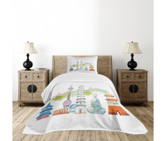 Landmarks Watercolor Bedspread Set