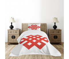 Tangled Lines with Squares Bedspread Set