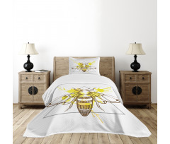 Color Splashed Bee Bedspread Set