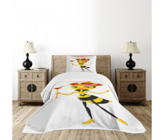 Cartoon Style Bee Bedspread Set