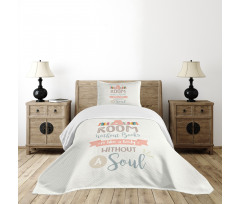 Book Shelf and a Words Bedspread Set