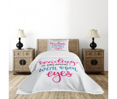 Reading is Dreaming Words Bedspread Set