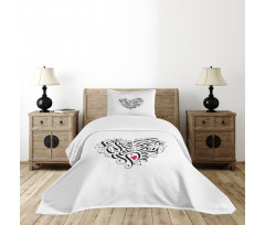 Heart Shape Bedspread Set