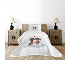 Couple Cartoon Art Style Bedspread Set