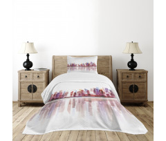 Skyscrapers Silhouette Bedspread Set