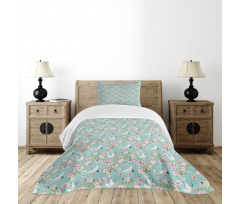 Watercolor Flying Crane Bedspread Set