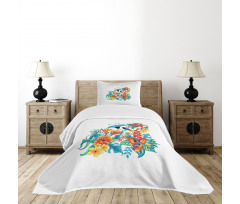 Exotic Jungle Foliage Bedspread Set