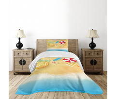 Beach Waves Umbrella Bedspread Set