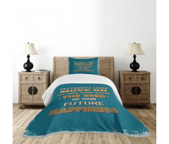 Happiness Phrases Bedspread Set