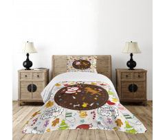 Dancing Santa Deer Bedspread Set