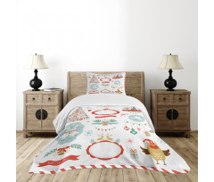 Cheerful Graphic Bedspread Set