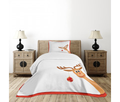 Reindeer Xmas Theme Bedspread Set