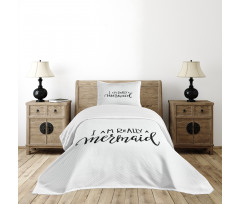 Monochrome Words Bedspread Set