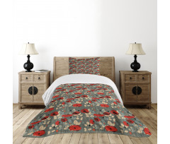 Modern Floral Garden Bedspread Set